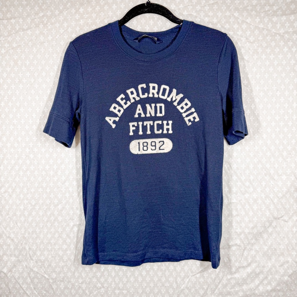 Abercrombie & Fitch Dark Blue Logo Graphic Y2K Tee